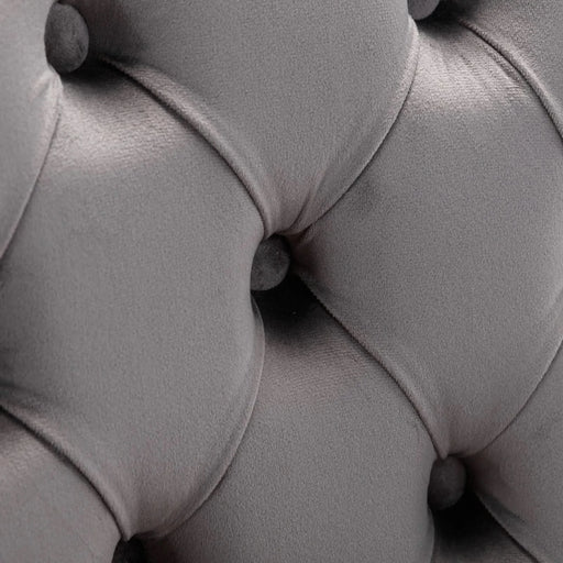 26' Counter Height Bar Stools Set of 2, Modern Velvet Barstools with Button Back&Rivet Trim Upholstered Kitchen Island Chairs with Sturdy Chromed Metal Base Legs Farmhouse Bar Stools, (Gray,2 Pack) Default -DTYStore