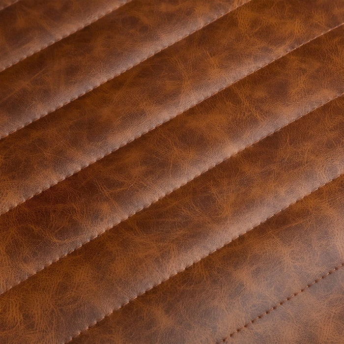 26'' Counter Stools Set of 2, Pu Upholstered Counter Stools with iron Frame, Backrest, Footrest, Arm counter stools for Home Bar, Kitchen Counter, Brown Default -DTYStore