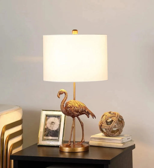 26' Matte Gold Flamingo Resin Table Lamp Default -DTYStore