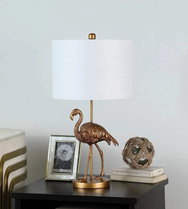 26' Matte Gold Flamingo Resin Table Lamp Default -DTYStore