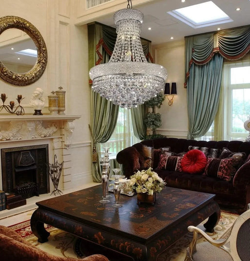 26' Tall Ceiling LED Lamp 'Adagio Empire' with Crystal Accents Default -DTYStore