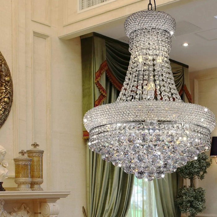 26' Tall Ceiling LED Lamp 'Adagio Empire' with Crystal Accents Default -DTYStore