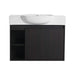 26'' Wall-Mounted Bathroom Vanity with White Ceramic Sink & Soft-Close Door, Dark Oak, KD-Packing Default -DTYStore