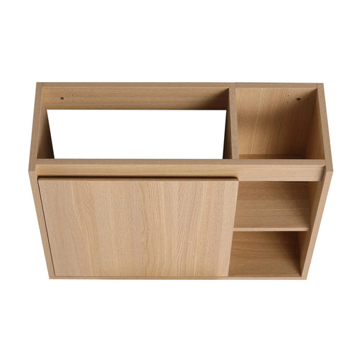 26'' Wall-Mounted Bathroom Vanity with White Ceramic Sink & Soft-Close Door, KD-Packing Default -DTYStore