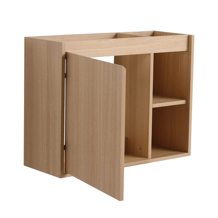 26'' Wall-Mounted Bathroom Vanity with White Ceramic Sink & Soft-Close Door, KD-Packing Default -DTYStore