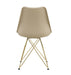 Modern Dining Chairs with Shell Lounge Plastic Seat and GOLDEN STEEL Legs KITEHCN chairs meeting room chairs living room,Set of 4, beige PU - DTYStore