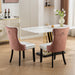 Furniture, Nikki Collection Modern, High-end Tufted Solid Wood Contemporary PU and Velvet Upholstered Dining Chair with Wood Legs Nailhead Trim 2-Pcs Set, White+Pink, SW2101WP - DTYStore