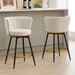 Counter Height Bar Stools Set of 2, 360° Swivel Upholstered Barstools with Backs and Metal Legs, 26' H Seat Height, Velvet Fabric,Goldy Footrest - DTYStore
