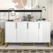 Modern Sideboard with Four Doors, Metal Handles & Legs, Adjustable Shelves Kitchen Cabinet - DTYStore