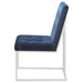 Blue and Chrome Tufted Back Dining Chair (Set of 2) - DTYStore