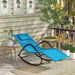 Outsunny Rocking Chair, Zero Gravity Patio Chaise Sun Lounger, Outdoor Rocker, UV Water Resistant, Pillow for Sunbathing, Lawn, Garden or Pool, Light Blue - DTYStore