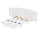 Full Murphy Bed with Hidden Storage & Modern Woven Design,White - DTYStore