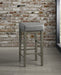 Transitional Gray Faux Leather Seat 29-inch Pub Height Stools Set of 2, Antique Gray Finish Solid Wood Frame - DTYStore