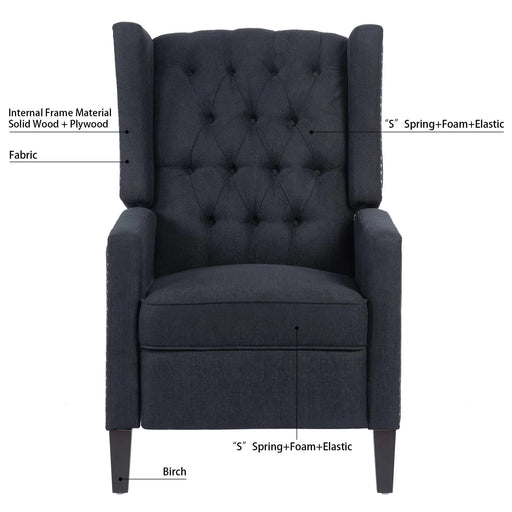 27.16' Wide Manual Wing Chair Recliner Default -DTYStore