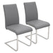 Foster Contemporary Dining Chair in Grey Faux Leather by LumiSource - Set of 2 - DTYStore