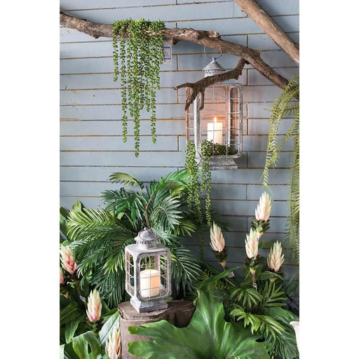 27.2 x 3.5 x 2' Faux Bead Grass 3-Strand Stem-Dark Green,4 Pack Default -DTYStore