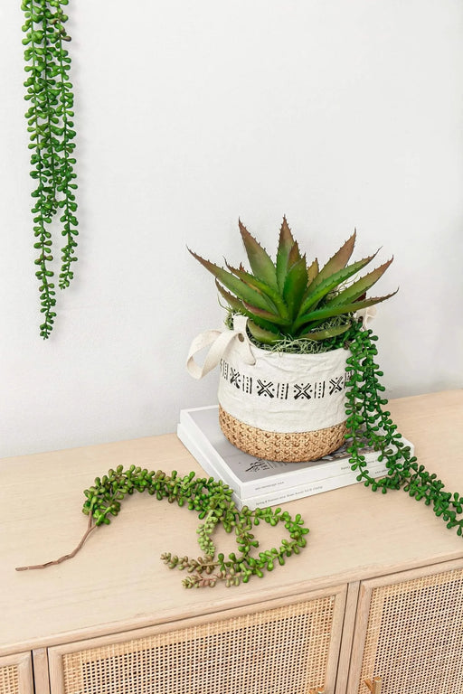 27.2 x 3.5 x 2' Faux Bead Grass 3-Strand Stem-Dark Green,4 Pack Default -DTYStore