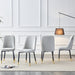 Modern dining chairs are equipped with light gray PU artificial leather backrest cushions and black metal legs, suitable for restaurants,kitchens,and bedrooms.Set of 4pieces (light gray+PU)W1151118943 - DTYStore