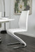 Contemporary Style Z-Shaped Chair Base 2pcs Dining Chairs White Leatherette Chrome Finish Side Chair Dining Room Furniture - DTYStore