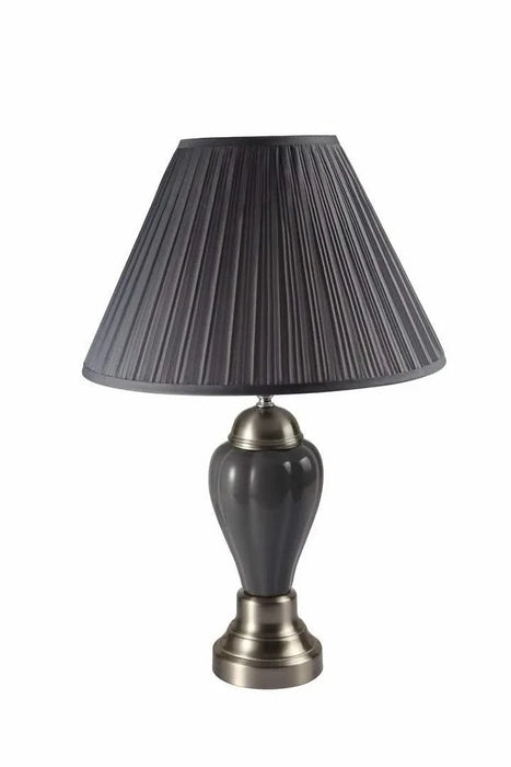 27.5' Tall Metal Table Lamp, Silver and Gray Default -DTYStore