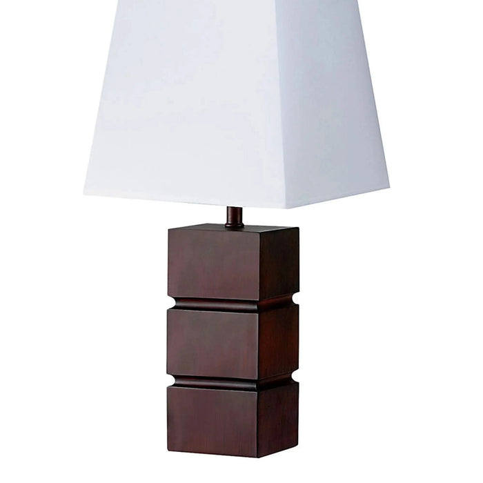 27.5' Tall Polyresin Table Lamp with Dark Cherry finish, White Fabric Shade Default -DTYStore