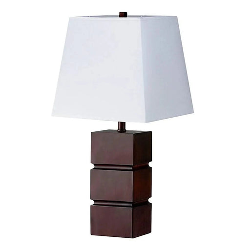27.5' Tall Polyresin Table Lamp with Dark Cherry finish, White Fabric Shade Default -DTYStore