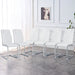 Modern Dining Chairs with Faux Leather Padded Seat Dining Living Room Chairs Upholstered Chair with Metal Legs Design for Kitchen, Living, Bedroom, Dining Room Side Chairs Set of 6 (White+PU )C-001 - DTYStore