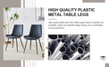 Black artificial leather backrest cushion dining chair, black metal legs, curved widened cushion design for more comfort, suitable for restaurants, kitchens, bedrooms, offices.(4 chairs) 0502 - DTYStore
