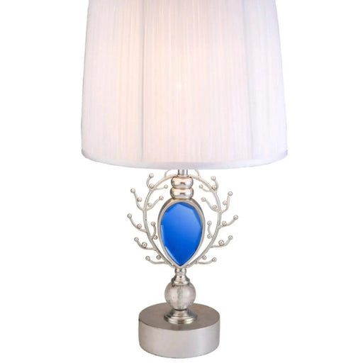 27.75' Tall Polyresin Table Lamp 'Just Dazzle' with Silver finish, White Shade Default -DTYStore