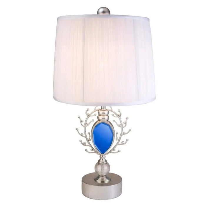 27.75' Tall Polyresin Table Lamp 'Just Dazzle' with Silver finish, White Shade Default -DTYStore