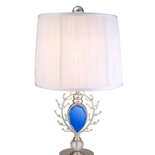 27.75' Tall Polyresin Table Lamp 'Just Dazzle' with Silver finish, White Shade Default -DTYStore