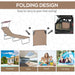 Outsunny Outdoor Lounge Chair, Adjustable Folding Chaise Lounge, Tanning Chair with Sun Shade for Beach, Camping, Hiking, Backyard, Tan - DTYStore
