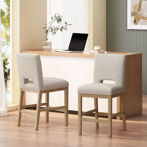 27 Inch Counter Stools, Set of 2,Fabric Default -DTYStore