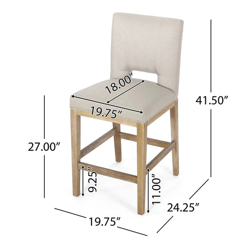 27 Inch Counter Stools, Set of 2,Fabric Default -DTYStore