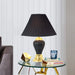 27' Tall Ceramic Table Lamp, Urn-Shaped with Black finish, Linen Shade Default -DTYStore
