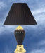 27' Tall Ceramic Table Lamp, Urn-Shaped with Black finish, Linen Shade Default -DTYStore