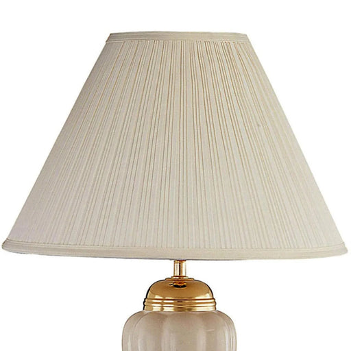 27' Tall Ceramic Table Lamp, Urn-Shaped with Ivory finish, Linen Shade Default -DTYStore