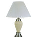 27' Tall Ceramic Table Lamp, Urn-Shaped with Silver / Ivory finish, Linen Shade Default -DTYStore
