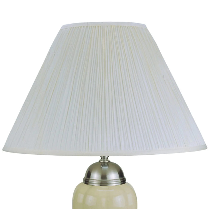 27' Tall Ceramic Table Lamp, Urn-Shaped with Silver / Ivory finish, Linen Shade Default -DTYStore
