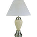 27' Tall Ceramic Table Lamp, Urn-Shaped with Silver / Ivory finish, Linen Shade Default -DTYStore