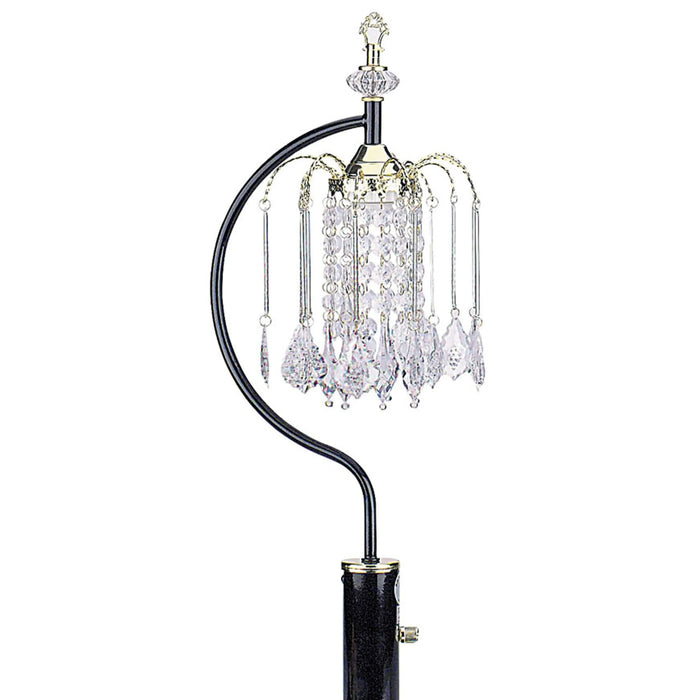 27' Tall Metal Table Lamp with Black finish, Crystal Chandelier Design Default -DTYStore