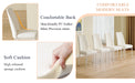 4 Dining Chair Set, White Dining Chair Set, PU Material High Back Seat and Sturdy White Leg Chair for Dining Room, Kitchen and Living Room c-010 - DTYStore
