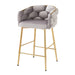 28'' Modern Counter Stools Set of 2,Gray Counter Stools with iron Frame,Soft back and cushion,Footrest,suitable for Kitchen/Bedroom/Dining Room. - DTYStore