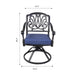 Patio Outdoor Aluminum Dining Swivel Rocker Chairs With Cushion, Set of 2, Navy Blue - DTYStore
