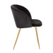 Fran Contemporary Chair in Gold Metal and Black Velvet by LumiSource - Set of 2 - DTYStore