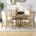5-Piece Extendable Round Dining Set with Upholstered Chairs for Kitchen, Dining Room - DTYStore