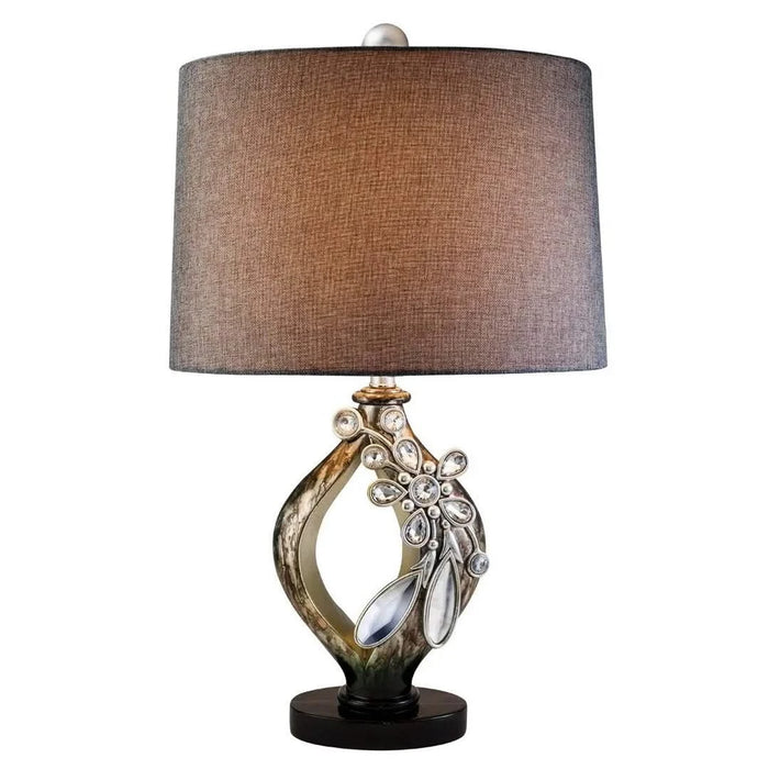 28.25' Tall Polyresin Table Lamp 'Balleria', Crystal and Glass Accent Default -DTYStore