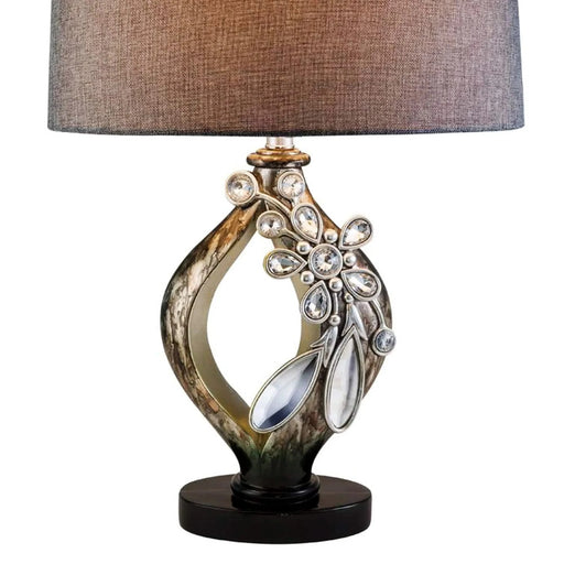 28.25' Tall Polyresin Table Lamp 'Balleria', Crystal and Glass Accent Default -DTYStore