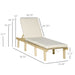Outsunny Chaise Lounge Chair for Outdoor, Patio Recliner with 4-Position Adjustable Backrest and Cushion for Deck, Beach, Lawn and Sunbathing, Natural - DTYStore