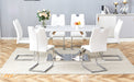 White PU Dining Chair Set.Uniquely designed white dining chairs. PU material, paired with silver metal chair legs. Suitable for offices, restaurants, kitchens, conference rooms, etc.(Set of 4) - DTYStore
